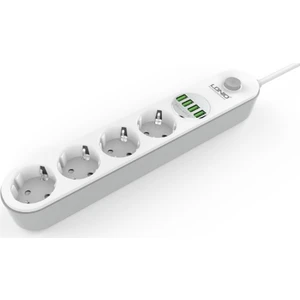 4'lü Priz Soketi Ve 4'lü 3.4A Usb Şarj Cihazı-Güç Düğmeli