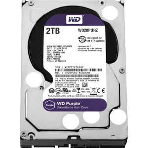 Purple 2TB 3,5" SATA III 6Gbit/s 64MB 7/24 Güvenlik Kamerası Diski WD20PURZ