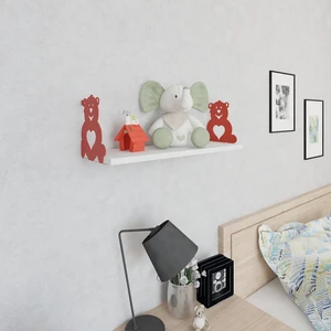 Kalpli Ayıcık Raf ve Kitaplık Seti Kırmızı - P.Beyaz