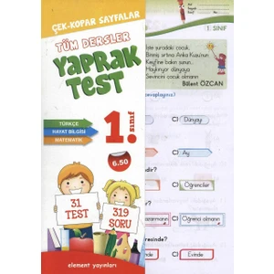 Element Yayınları 1. Sınıf Tüm Dersler Yaprak Test (Çek- Kopar Sayfalar)