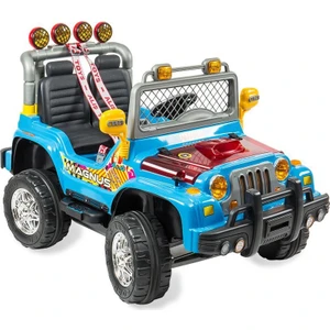 Akülü 504-Mavi Mega Jeep Çift Kişilik Akülü Araba