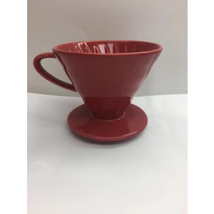 Kütahya Porselen Damlama Filtre Kahve Fincanı Kırmızı