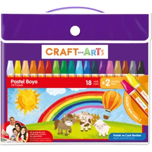 Craft and Arts 18 Renk Pastel Boya ve 2 Hediyeli Kalem Çantası ile 36 Parça Kırtasiye Seti