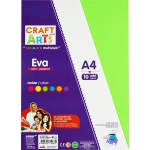 Craft And Arts Eva A4 Neon Yapışkanlı 10'lu