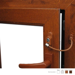 Anahtarlı Pvc Pencere Emniyet Kilidi (5 Adet) / Açık Kahve