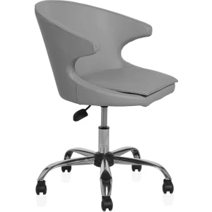Koket Gri Deri Çalışma Koltuğu - Ofis Koltuğu - Personel Koltuğu