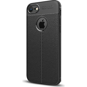 Apple iPhone 7 Kılıf Niss Tarz Deri Görünüm Silikon