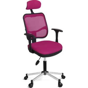 817 File Çalışma Koltuğu Krom Ayak - Pembe