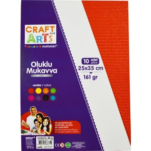 Craft And Arts Oluklu Mukavva Simli 25X35 10'Lu Karışık Poşet