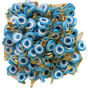 Elitetime Çengelli İğne Nazar Boncuklu Mavi 100 Adet