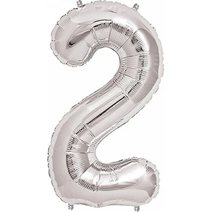 2 Rakam Gümüş Folyo Balon 40 cm