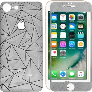 Sonmodashop Apple iPhone 7 Ön Arka 3D Gümüş Ekran Koruyucu