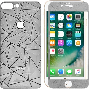 Sonmodashop Apple iPhone 7 Plus Ön Arka 3D Gümüş Ekran Koruyucu
