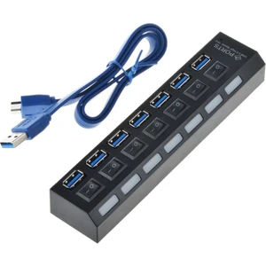Usb 3.0 7 Port Çoklayıcı Düğmeli Işıklı
