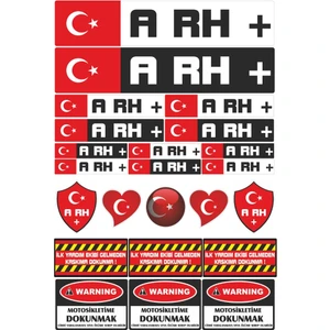 Stickermarket A RH Positif Motosiklet Sticker Seti