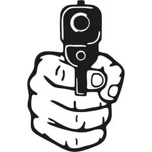 Stickermarket Silah Beyaz Sticker