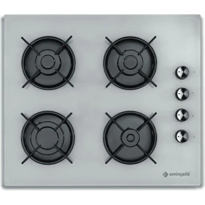 12226 E 4 Gözü Gazlı Beyaz Cam Ankastre Ocak