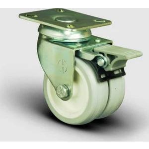 Oynak Frenli Tabla Bağlantılı, Burçlu, Pvc Çiftli Sanayi Tekerleği Çap:50 - Et01 Zkc 50F