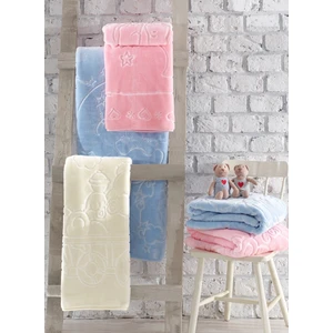 Cottonbox Pembe Embos Bebek Battaniyesi