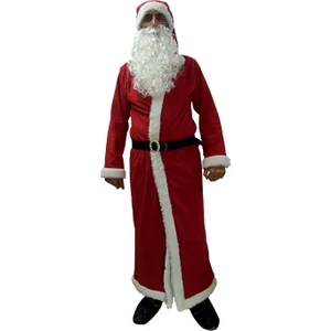 Noel Baba Kostümü Uzun Paltolu
