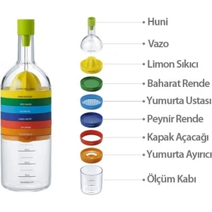 Peak Bays 8 Bin Tools Şişe Şeklinde Mutfak Seti (8 Parça)