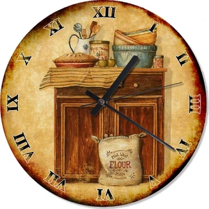 Mutfak Dolabı Retro Duvar Saati  30 X 30 Cm