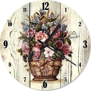 Çiçek Sepeti Baskılı Duvar Saati 30 X 30 Cm