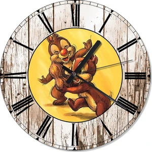 Sincap Chip Ve Dale Baskılı Duvar Saati 30 X 30 Cm