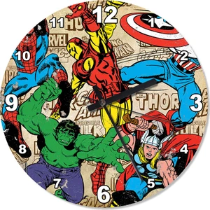 Marvel Karakterleri Mutafak Tipi Duvar Saati  30 X 30 Cm