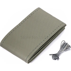 Deri Direksiyon Kılıfı Dikişli Gri