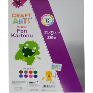 Craft&Arts Fon Kart.Metalik25X35 10Lu Uca-400-Kar1