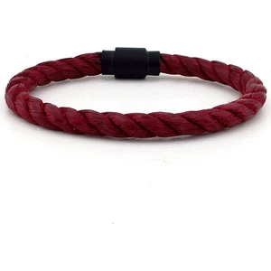 Bordo Halat Siyah Metal Manyetik Klips Erkek Bileklik Bt385