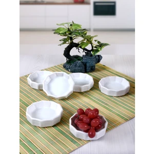 6 Parça 8 Cm Mini Çark Beyaz Sosluk