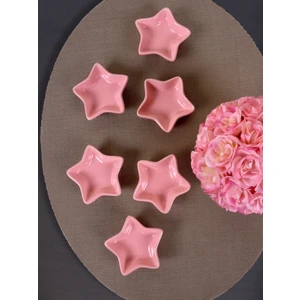 6 Parça 8 Cm Mini Yıldız Pembe Sosluk