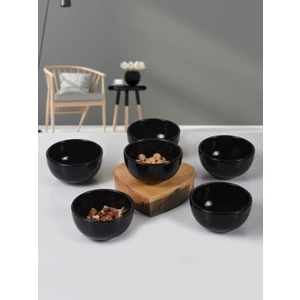 6 Adet 8 Cm  Siyah Bulut Kase