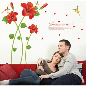 Cosy Home Gift Romantik Kırmızı Laleler Ev Dekor Duvar Sticker