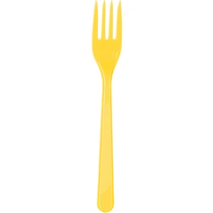 PartiBulutu Sarı Plastik Çatal 25'li