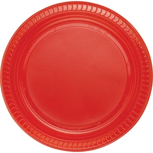 Kırmızı Plastik Tabak 22 cm 25'li