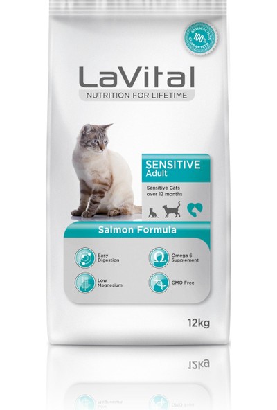 Lavital Sensıtıve Somon Adult Deri ve Sindirim Hassasiyetli Yetişkin Kedi Maması 12 Kg.