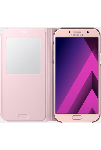 Samsung A7 2017 S-View Kılıf Pembe - EFCA720PPEGWW