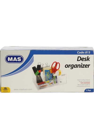 Mas 815 Masaüstü Organizer Bantli (Seffaf)