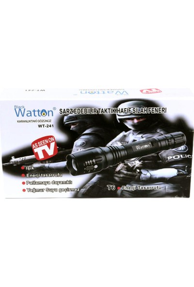 Black Watton Blackwatton Wt-241- Tx6 Şarjlı Zoomlu El Feneri