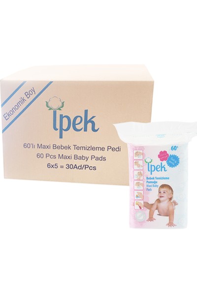 İpek Hidrofil Maxi Bebek Pedi 60'lı x 30 Paket