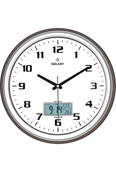 Galaxy T-97-S Dijital Termometre Takvim 35Cm Duvar Saati