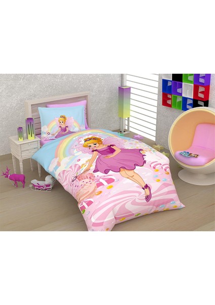 Pink Gırl Tek Kişilik Pembe Ranforce Nevresim takımı
