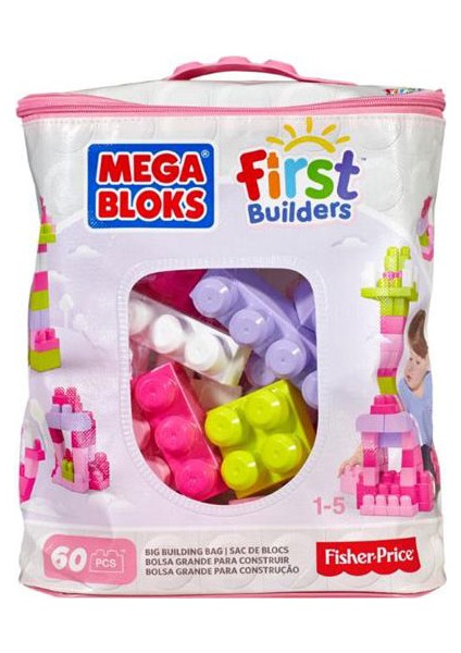 Mattel Dch54 Mega Bloks/60Lı Blok Torbaları Pembe First Builders 1-5 Yaş