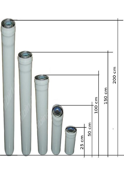 Gümüş Hermetik Baca Uzatması 100 cm