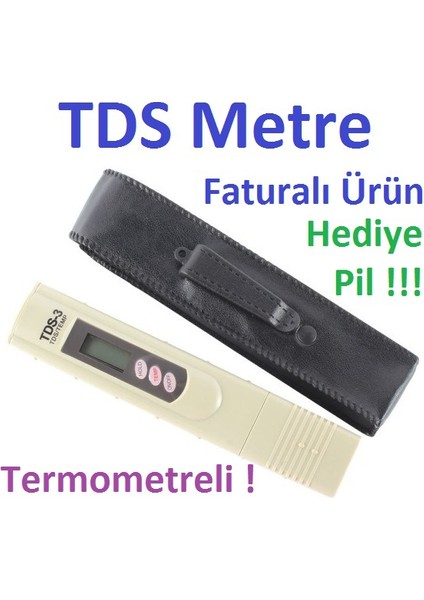 TDS Metre Su Kalitesi Ölçüm Cihazı Termometreli TDS Ölçer