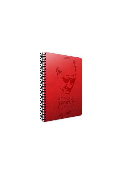 Atatürk Spiralli Sert Kapaklı Defter 17x24-120 Yaprak Kareli