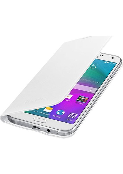 Galaxy E7 Flip Cüzdanlı Kılıf - Beyaz